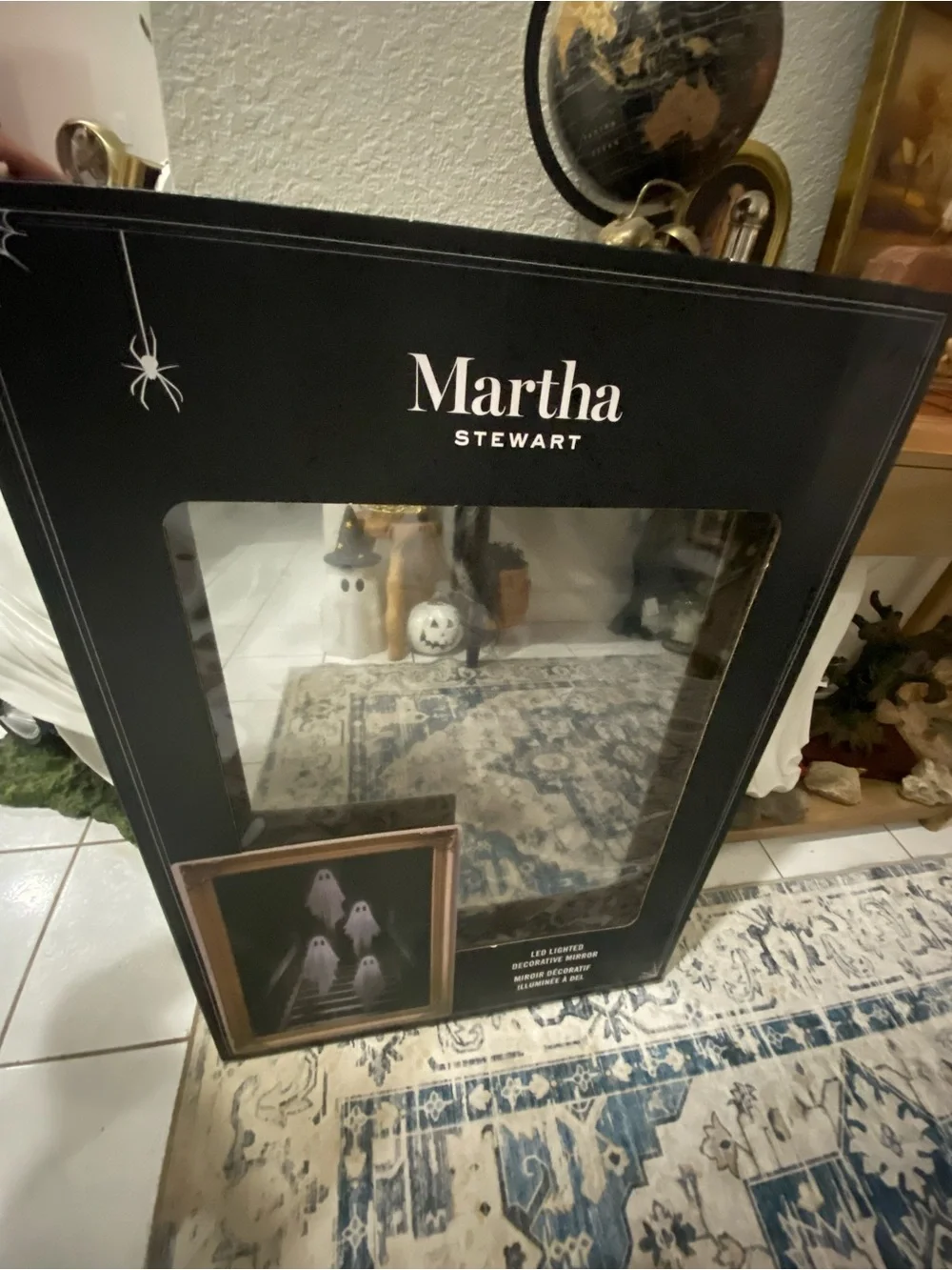 Martha Stewart Black Decorative LED ghost staircase Halloween mirror